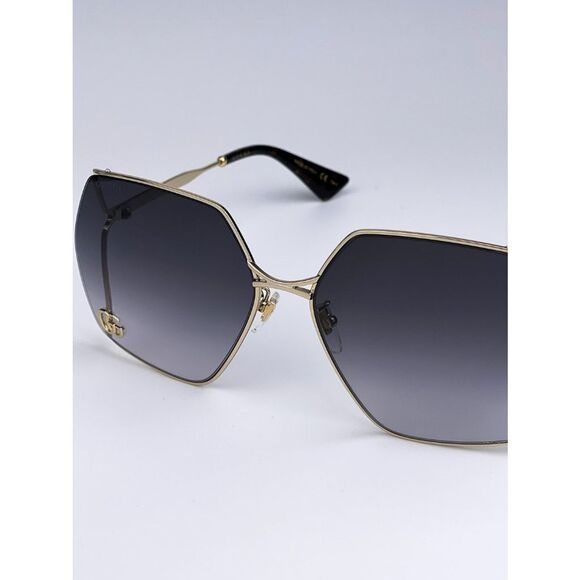 NEW Gucci Logo GG0817S 006 Gold Gray Geometric Oversized Metal Women Sunglasses main image 9